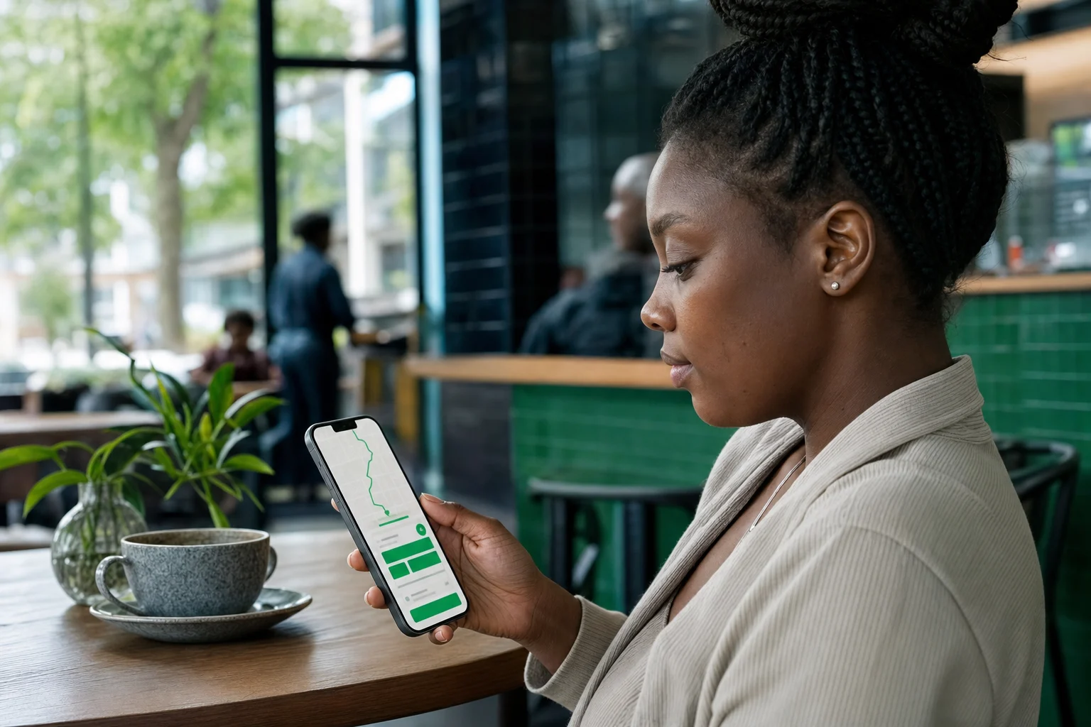 A rider choosing a fare in the Kose app