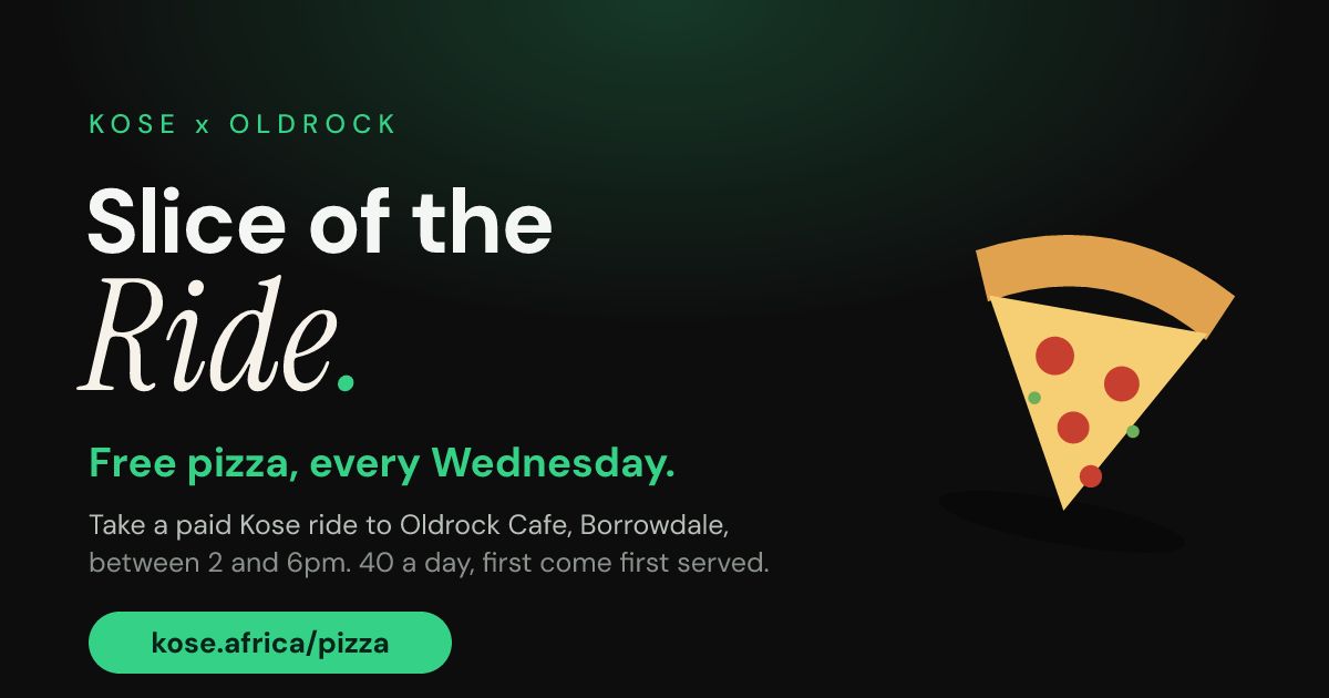 Slice of the Ride — free pizza every Wednesday at Oldrock with Kose