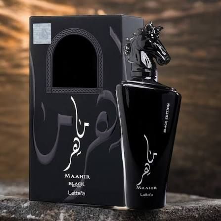 Lattafa Perfumes Maahir Black Edition for Unisex Eau de Parfum Spray, 3.4 Ounce