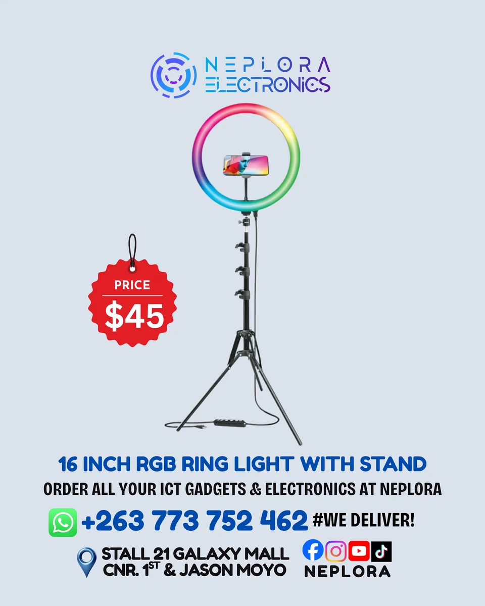 16-Inch RGB Ring Light with Stand in Harare
