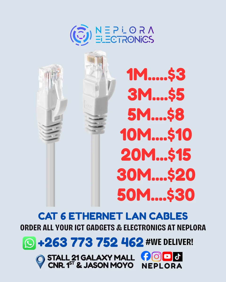 CAT6 Ethernet LAN Cables in Harare