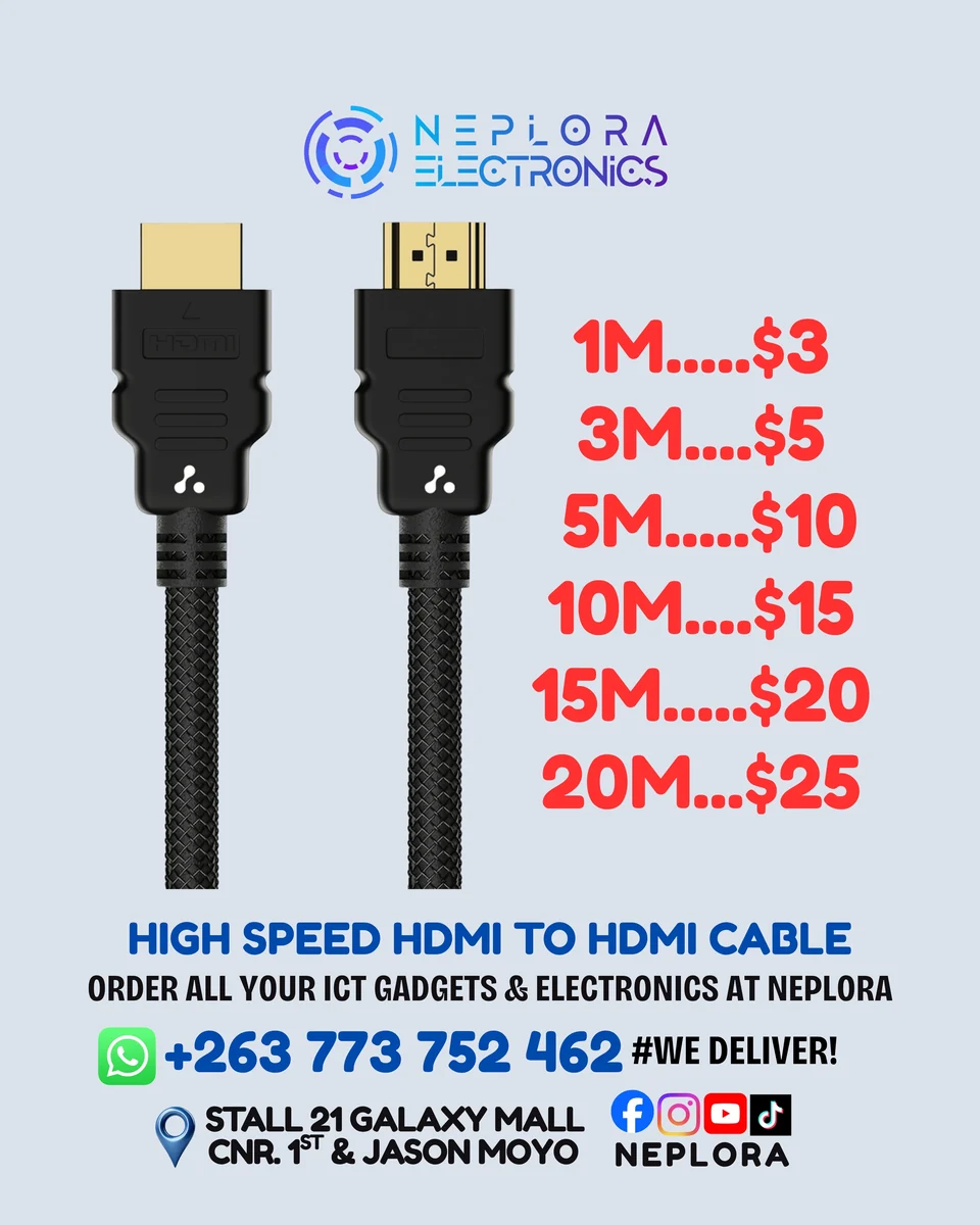 High Speed HDMI Cables (1M, 3M, 5M, 10M, 15M, 20M) in Harare