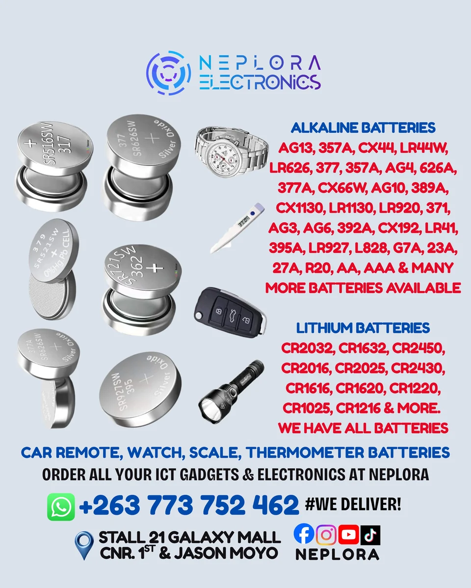 Car Remote, Watch, Scale & Thermometer Batteries in Harare