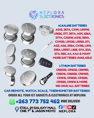 Car Remote, Watch, Scale & Thermometer Batteries in Harare