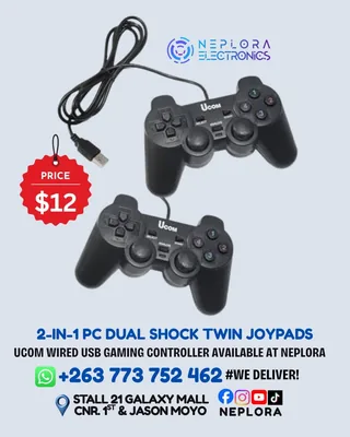 2 in 1 PC Dual Shock Twin Joypads