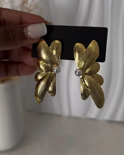 Gold Stainless Steel Earrings