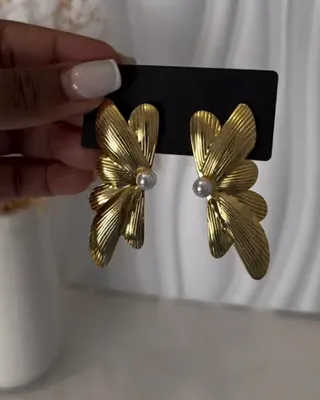 Gold Stainless Steel Earrings
