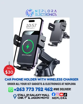 Car Phone Holder with Wireless Charger in Harare