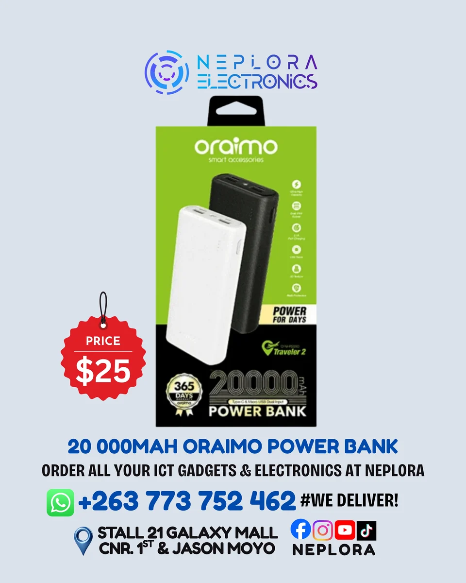 Oraimo 20,000mAh Power Bank in Harare