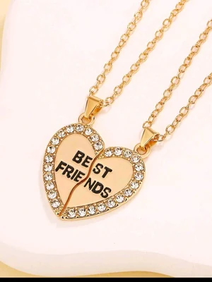Best friends necklace set available on gold and silver