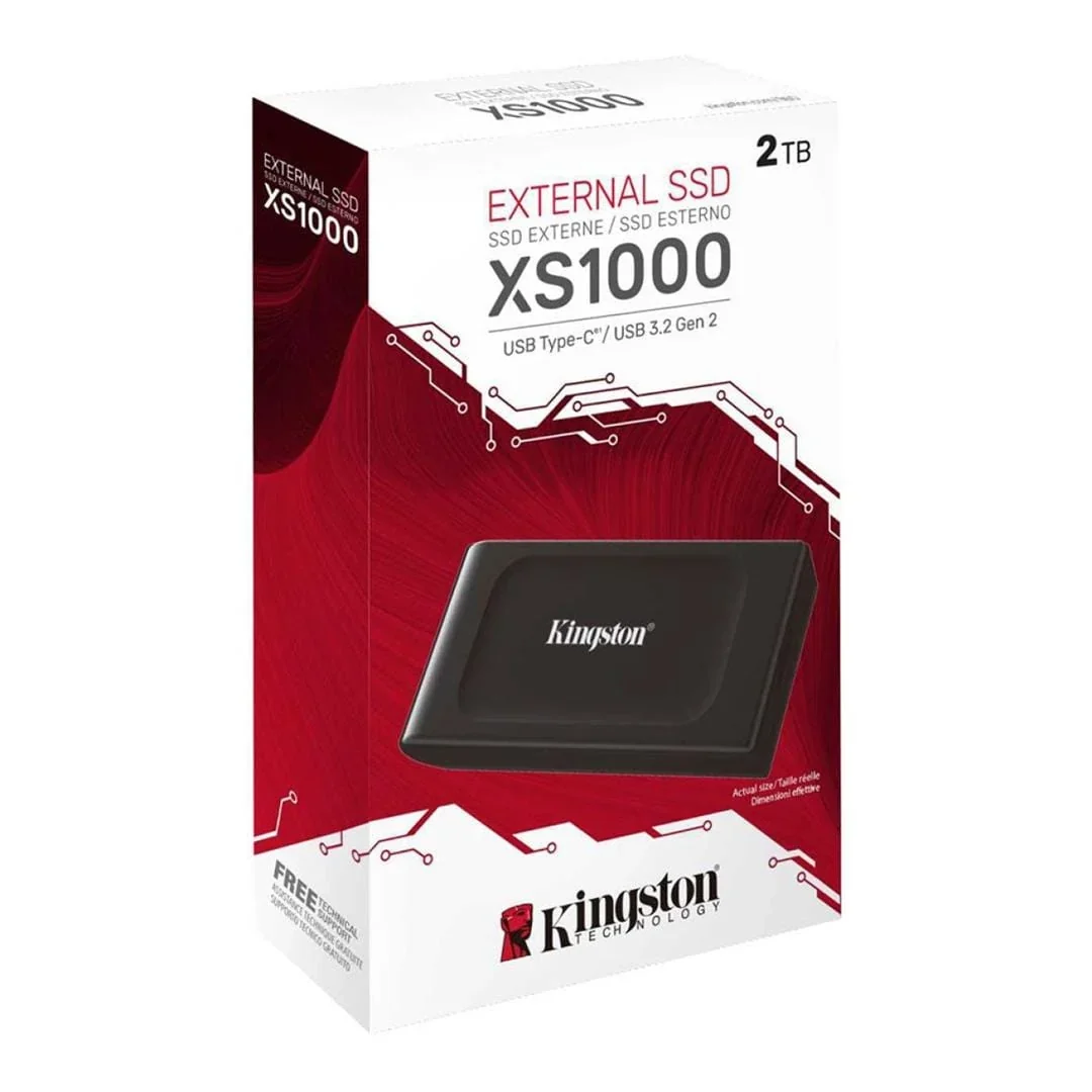 Kingston XS1000 2TB Portable External SSD Black SXS1000/2000G