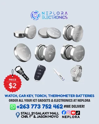 Watch, Car Key, Torch and Thermometer Batteries