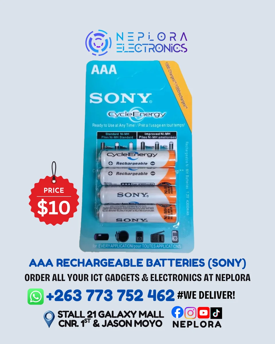 AAA RECHARGEABLE BATTERIES (SONY) in Harare